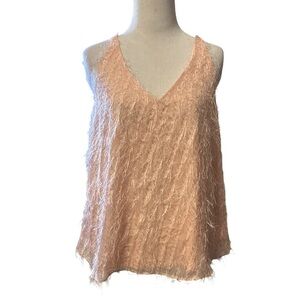 On Twelfth brand light peach strappy top with texture, medium, new